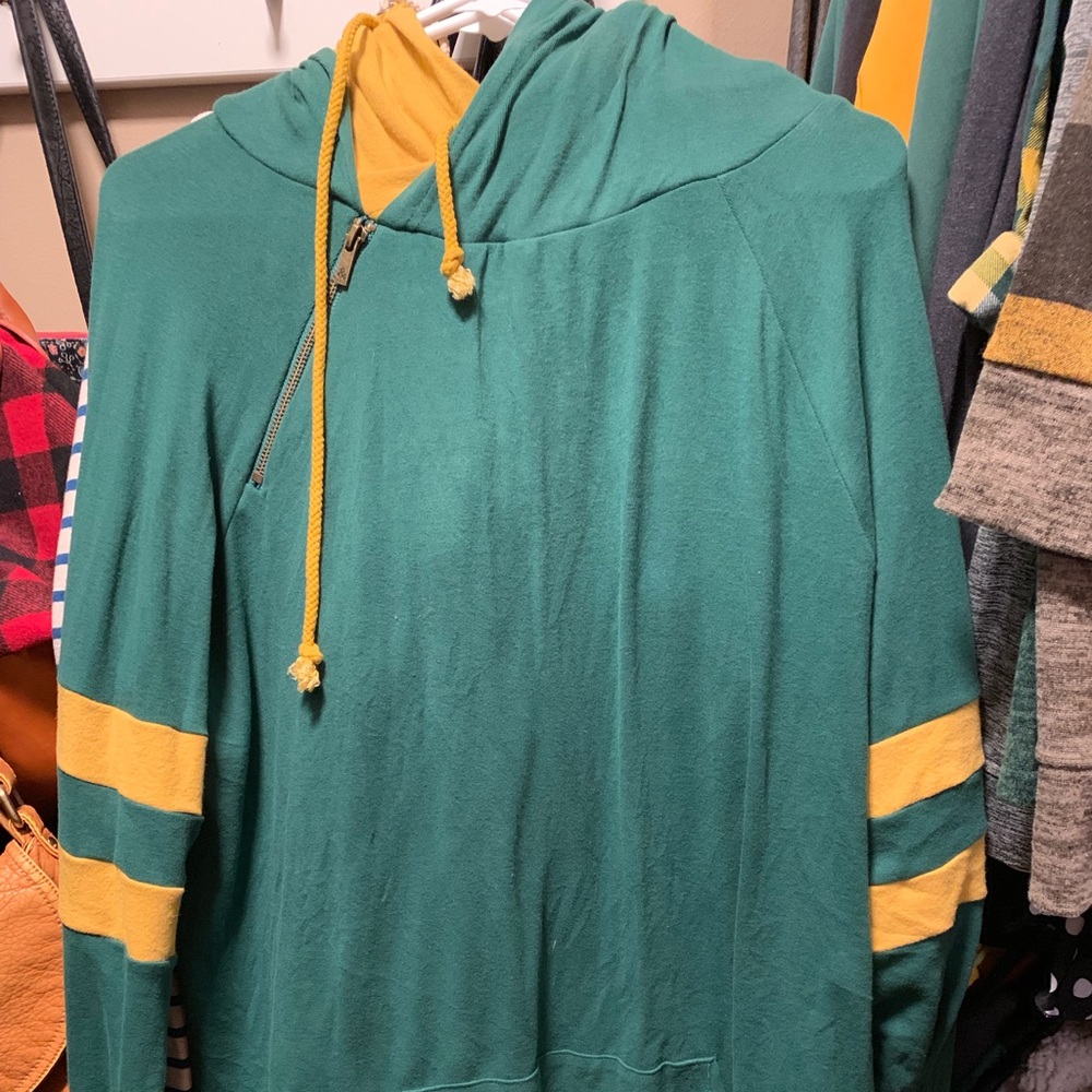 Ampersand Ave double hoodie.